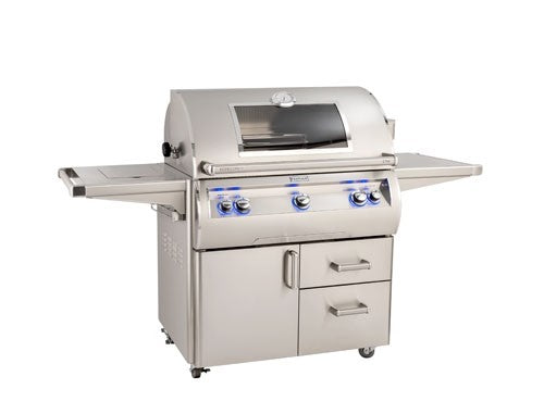 Fire Magic Grills E790S-8EAN-62-W/E790S-8EAP-62-W Echelon Diamond 36 Inch Free-Standing Grill with Analog Thermometer and View Window, Natural/Propane Gas, Cast Stainless Steel "E" - Fire Magic - Ambient Home