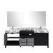 Lexora Zilara 84" - Black and Grey Double Vanity (Options: Castle Grey Marble Tops, White Square Sinks, Monte Chrome Faucet Set, and 34" Frameless Mirrors) - Lexora - Ambient Home