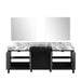 Lexora Zilara 84" - Black and Grey Double Vanity (Options: Castle Grey Marble Tops, White Square Sinks, and 34" Frameless Mirrors) - Lexora - Ambient Home