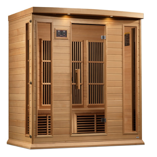 Golden Designs Maxxus 4 Per Near Zero EMF FAR Infrared Carbon Canadian Hemlock Sauna - Golden Designs - Ambient Home