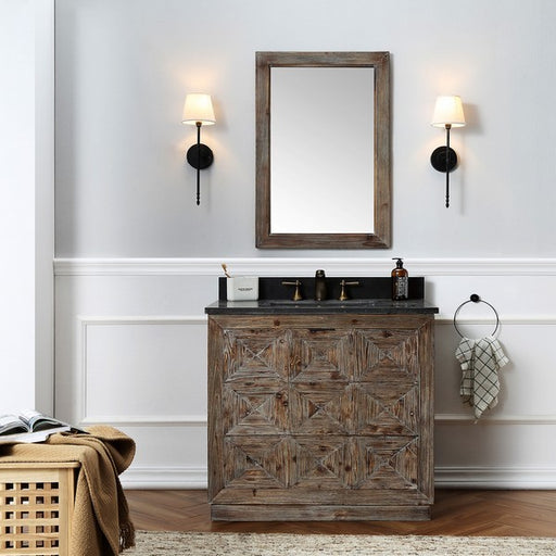 Legion Furniture WH8736 36 Inch Wood Vanity in Brown with Marble Top, No Faucet - Legion Furniture - Ambient Home