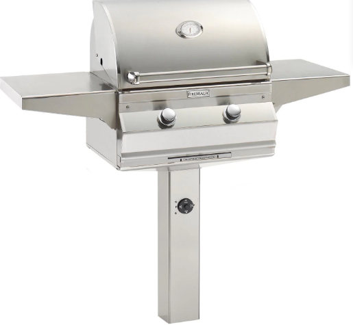 Fire Magic Choice C430S 24-Inch Natural/Propane Gas Grill With Analog Thermometer On In-Ground Post - C430S-RT1N-G6/C430S-RT1P-G6 - Fire Magic - Ambient Home