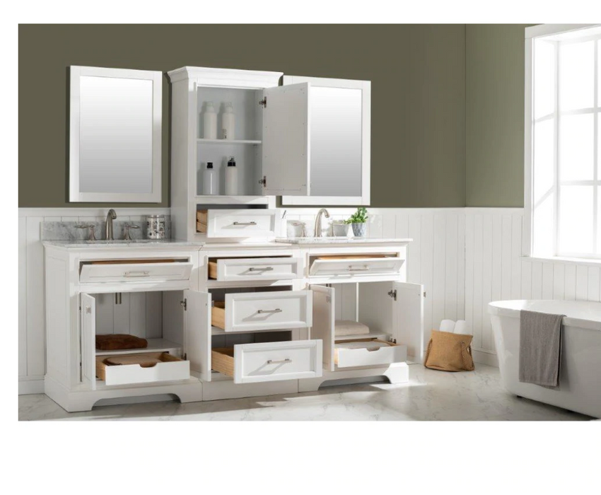 Design Element Milano 96" Double Sink Bathroom White Vanity Modular Set - Design Element - Ambient Home