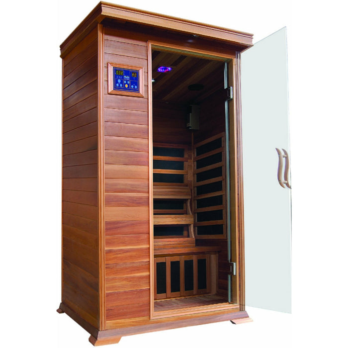 SunRay Sedona 1 Person Infrared Sauna Cedar (HL100K) (75"H x 36"W x 42"D) - Sunray Saunas - Ambient Home