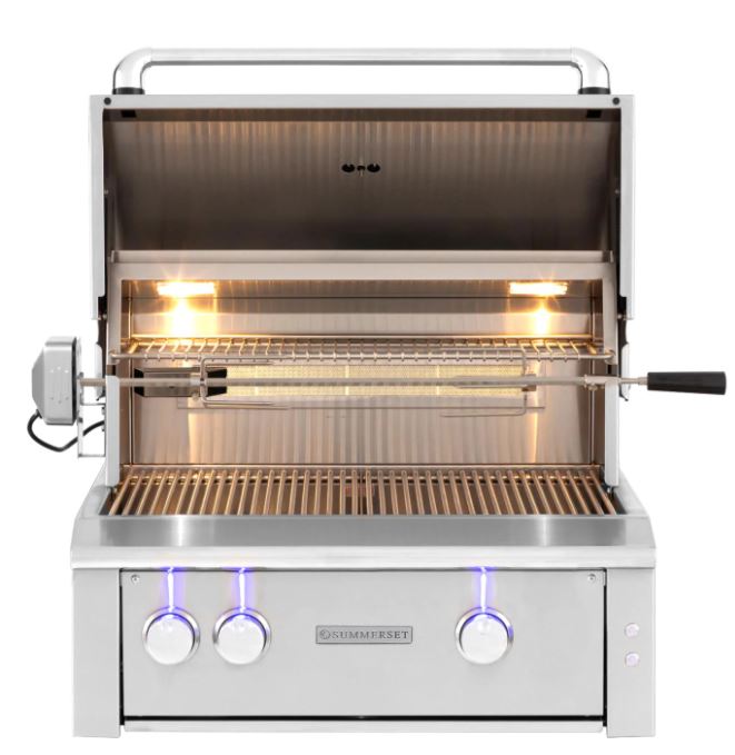 Summerset Alturi 30-Inch 2-Burner Built-In Natural Gas Grill With Stainless Steel Burners & Rotisserie - Summerset - Ambient Home