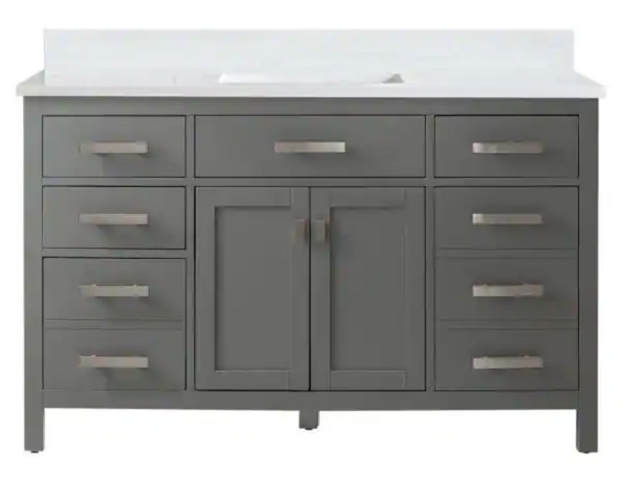 Design Element Valentino 54" Single Sink Vanity in Blue Finish V01-54-BLU - Design Element - Ambient Home