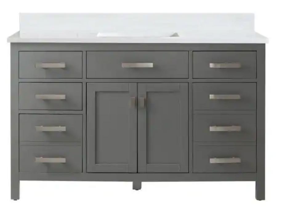 Design Element Valentino 54" Single Sink Vanity in Gray Finish V01-54-GY - Design Element - Ambient Home