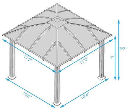 Paragon Outdoor Siena Hard Top Gazebo with Sliding Screen - Paragon Outdoor - Ambient Home