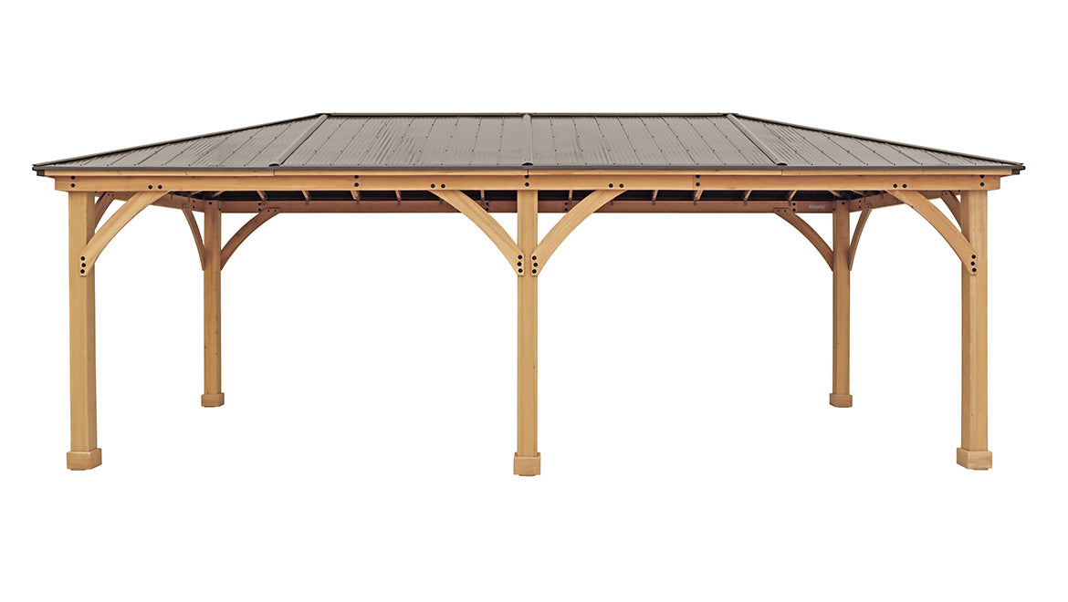 Yardistry 12 x 24 Meridian Gazebo with Cedar Wood & Aluminum Roof - Yardistry - Ambient Home