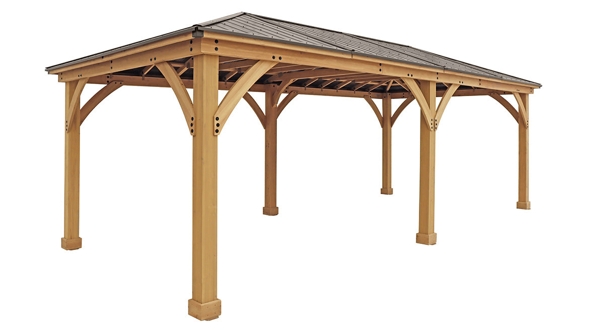 Yardistry 12 x 24 Meridian Gazebo with Cedar Wood & Aluminum Roof - Yardistry - Ambient Home