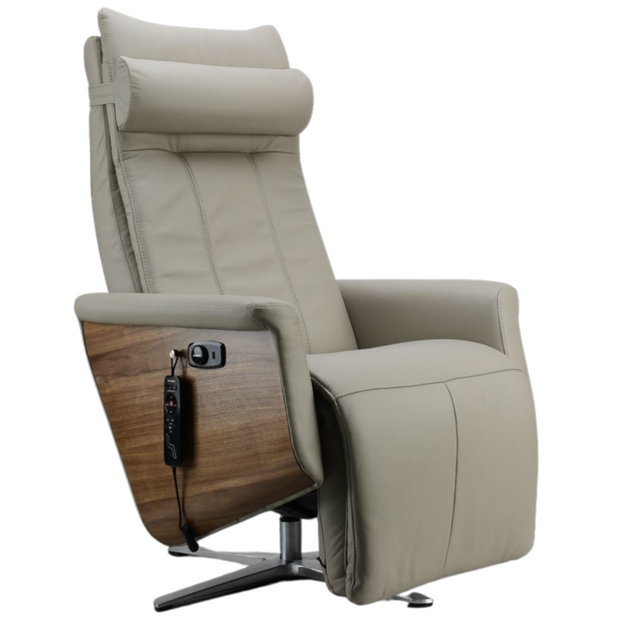 Svago Swivel Zero Gravity Black And Walnut Recliner (SV-500-85-WN) - Svago - Ambient Home