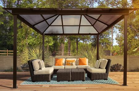 Paragon Outdoor Madrid GZ620LS 11' x 13' Hard Top Gazebo with Rust Free Aluminum Structure, Twin Layer Polycarbonate Roof and Powder Coated Frame - Paragon Outdoor - Ambient Home