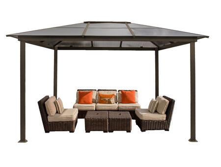 Paragon Outdoor Madrid GZ620LS 11' x 13' Hard Top Gazebo with Rust Free Aluminum Structure, Twin Layer Polycarbonate Roof and Powder Coated Frame - Paragon Outdoor - Ambient Home