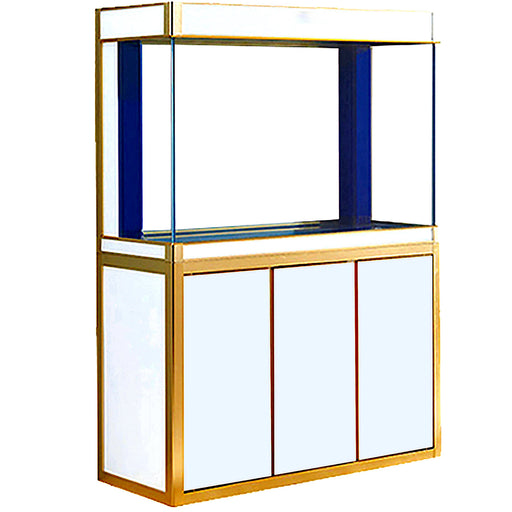 Aqua Dream 135 Gallon Tempered Glass Aquarium White and Gold [AD-1260-WT] - Aquadream - Ambient Home