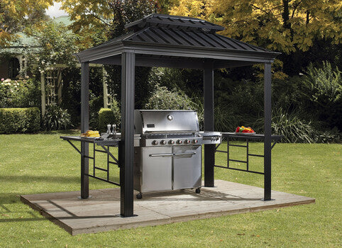 Sojag Gazebo BBQ Messina Grill 6 x 8 ft - Dark grey - Sojag Gazebo - Ambient Home