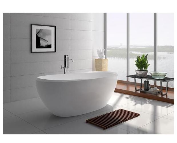 Legion Furniture WJ8639-W 65 Inch White Matt Solid Surface Tub, No Faucet - Legion Furniture Tubs - Ambient Home