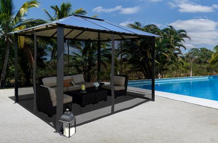 Paragon Outdoor Durham GZ3584K 10' x 13' Hard Top Gazebo with Mosquito Netting, 1.6mm Heavy Gauge Aluminum Structure, Twin Layer Aluminum Roof and 100% Rust Free Material - Paragon Outdoor - Ambient Home