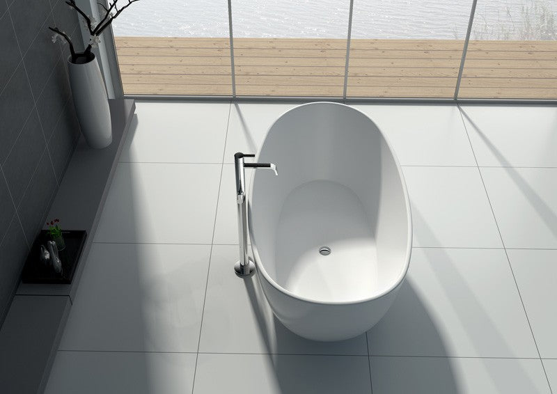 Legion Furniture WJ8611-W 64.2 Inch White Matt Solid Surface Tub, No Faucet - Legion Furniture Tubs - Ambient Home