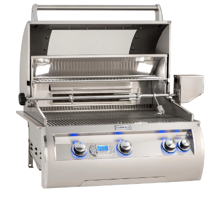 Fire Magic Echelon Diamond E660I 30-Inch Built-In Natural/Propane Gas Grill W/ One Infrared Burner, Magic View Window, Rotisserie, & Digital Thermometer - E660I-8L1N-W/E660I-8L1P-W - Fire Magic - Ambient Home