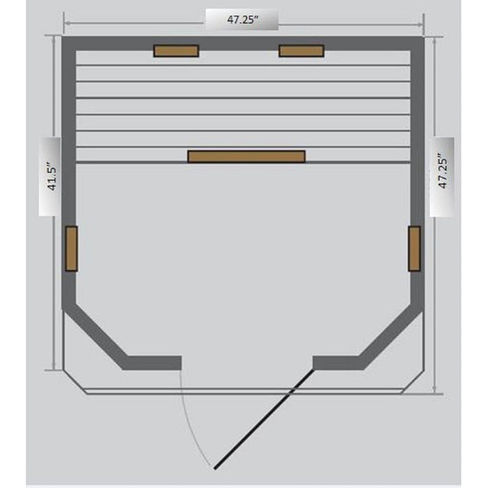 SunRay Heathrow 2 Person Infrared Sauna (HL200W) (75"H x 47"W x 45"D) - Sunray Saunas - Ambient Home