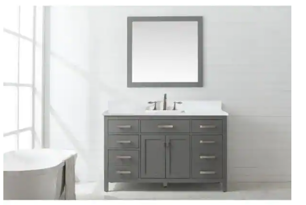 Design Element Valentino 54" Single Sink Vanity in Gray Finish V01-54-GY - Design Element - Ambient Home