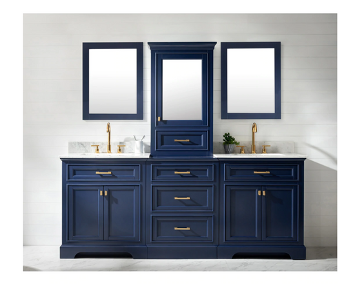 Design Element Milano 96" Double Sink Bathroom Blue Vanity Modular Set - Design Element - Ambient Home