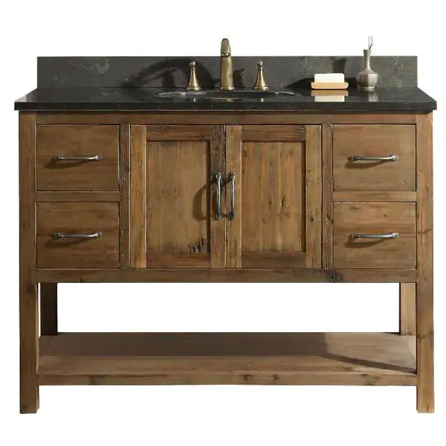 Design Element Austin Reclaimed Wood Bath Vanity Cabinet Only, Walnut Finish - Design Element - Ambient Home