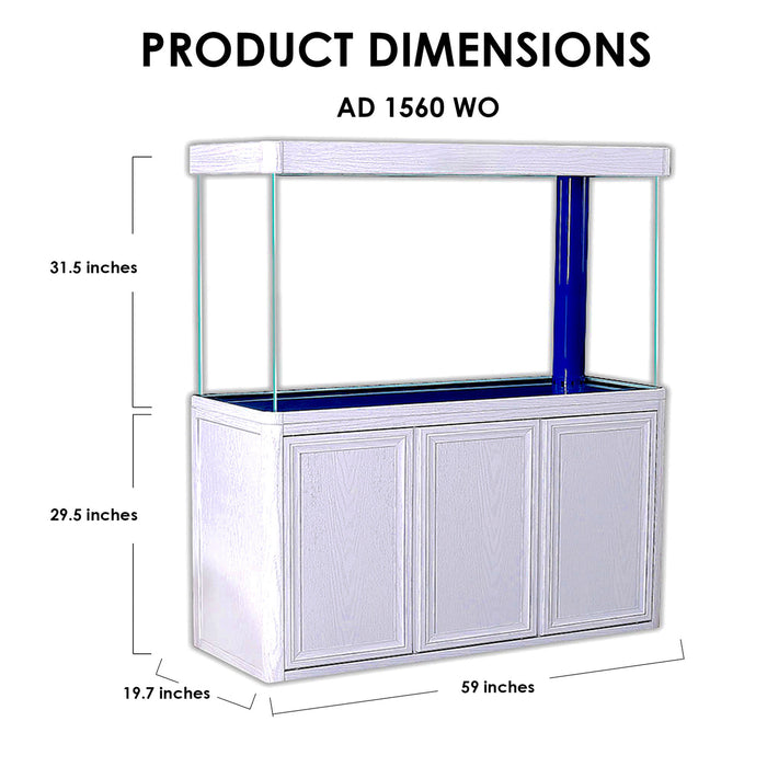 Aqua Dream 175 Gallon Tempered Glass Aquarium White Oak [AD-1560-WO] - Aquadream - Ambient Home