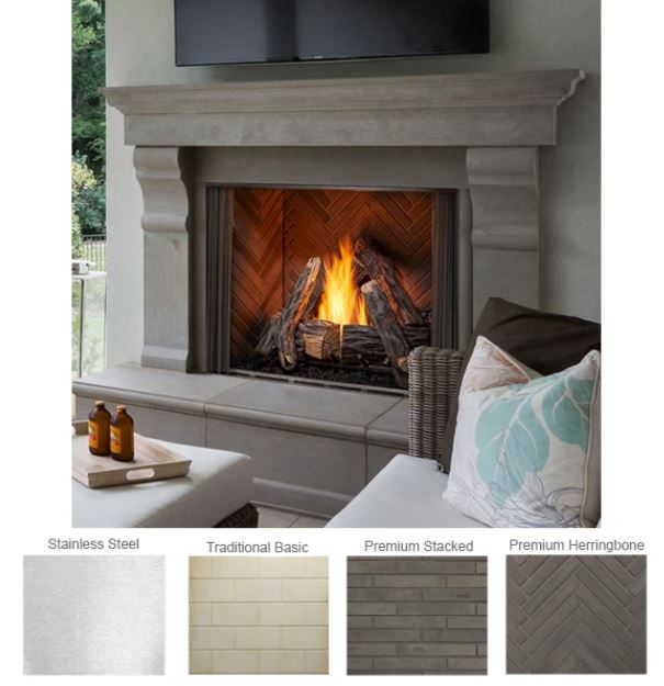 Outdoor Lifestyles Grey Traditional Refractory Panels for Courtyard 36-Inch  Gas Fireplace