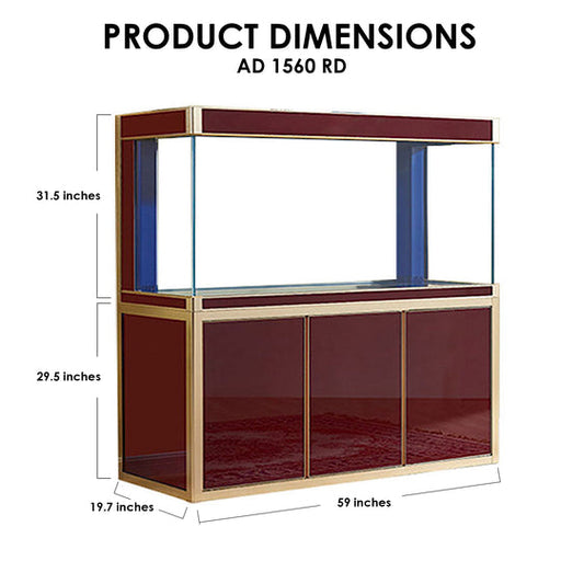 Aqua Dream 175 Gallon Tempered Glass Aquarium Red and Gold [AD-1560-RD] - Aquadream - Ambient Home