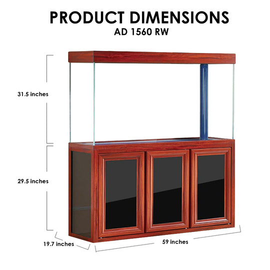 Aqua Dream 175 Gallon Tempered Glass Aquarium Redwood [AD-1560-RW] - Aquadream - Ambient Home