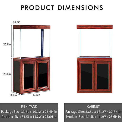 Aqua Dream 50 Gallon Aquarium Redwood [AD-860-RW] - Aquadream - Ambient Home