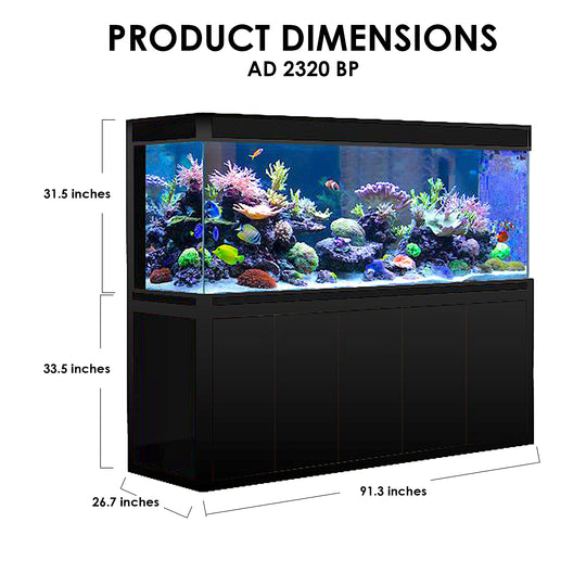 Aqua Dream 400 Gallon Tempered Glass Aquarium Black [AD-2320-BP] - Aquadream - Ambient Home