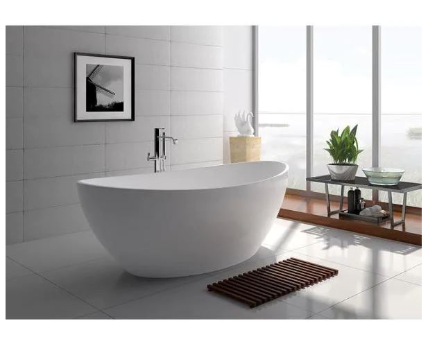 Legion Furniture WJ8643-W 63 Inch White Matt Solid Surface Tub, No Faucet - Legion Furniture Tubs - Ambient Home