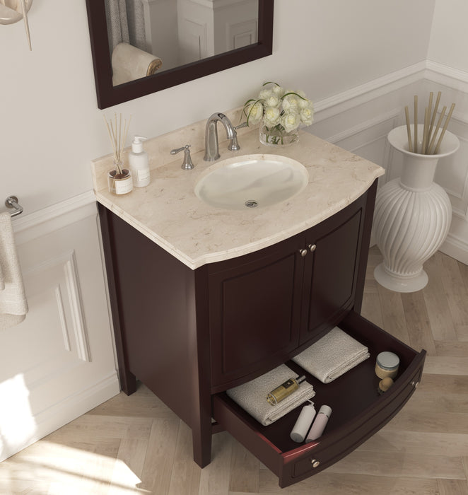 Laviva Estella 32" Brown Bathroom Vanity With Jerusalem Gold Countertop - Laviva - Ambient Home