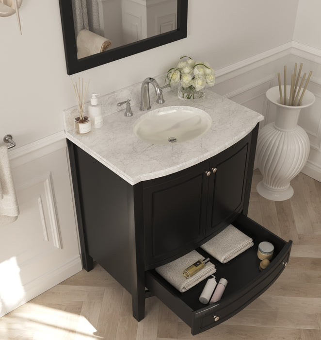 Laviva Estella 32" Espresso Bathroom Vanity With White Carrara Marble Countertop - Laviva - Ambient Home