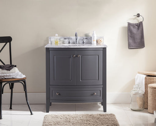 Laviva Estella 32" Grey Bathroom Vanity With White Carrara Marble Countertop - Laviva - Ambient Home