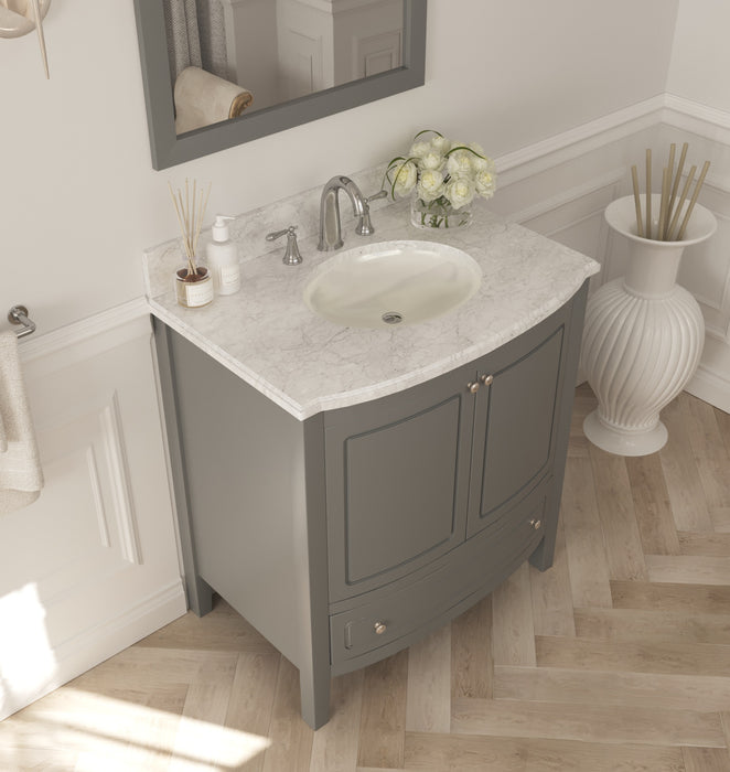 Laviva Estella 32" Grey Bathroom Vanity With White Carrara Marble Countertop - Laviva - Ambient Home