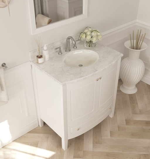 Laviva Estella 32" White Bathroom Vanity With White Carrara Marble Countertop - Laviva - Ambient Home