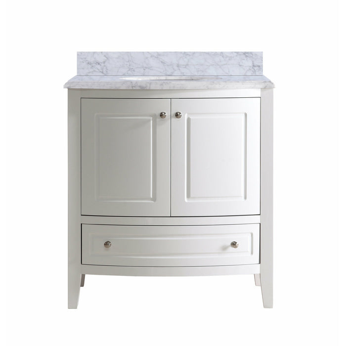 Laviva Estella 32" White Bathroom Vanity With White Carrara Marble Countertop - Laviva - Ambient Home