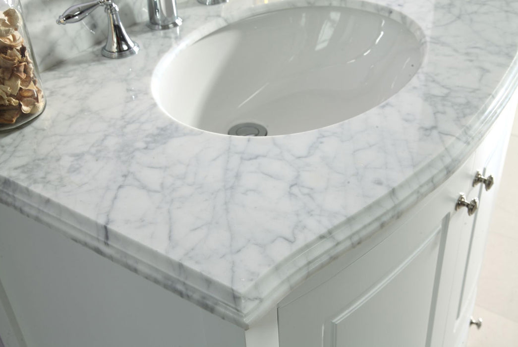 Laviva Estella 32" White Bathroom Vanity With White Carrara Marble Countertop - Laviva - Ambient Home