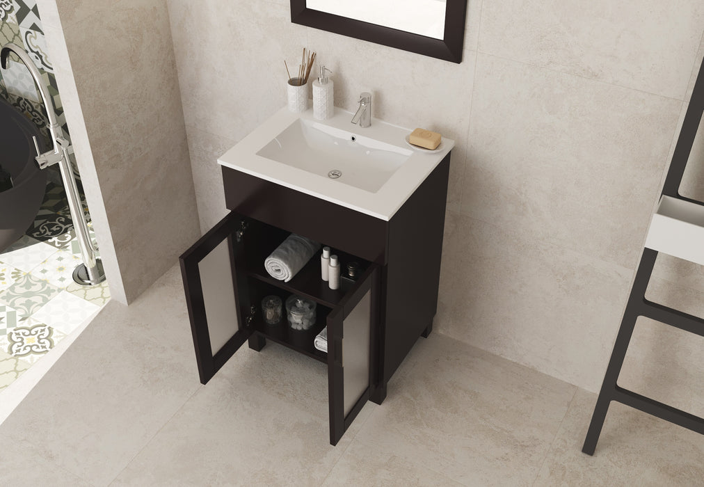 Laviva Nova Brown Bathroom Vanity With White Ceramic Basin Countertop - Laviva - Ambient Home