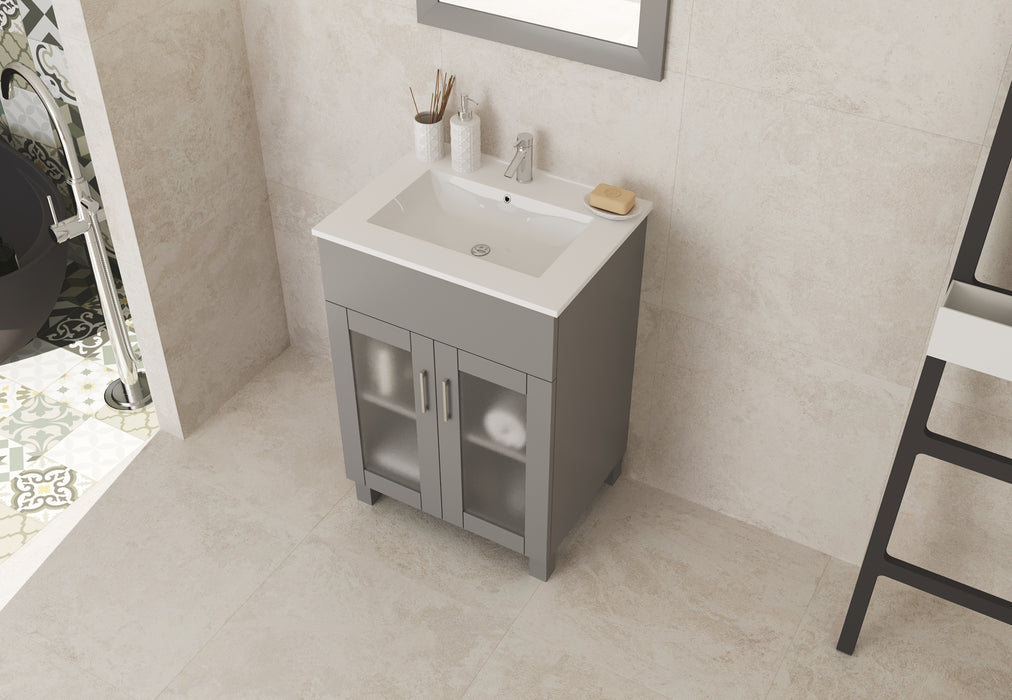 Laviva Nova Grey Bathroom Vanity With White Ceramic Basin Countertop - Laviva - Ambient Home