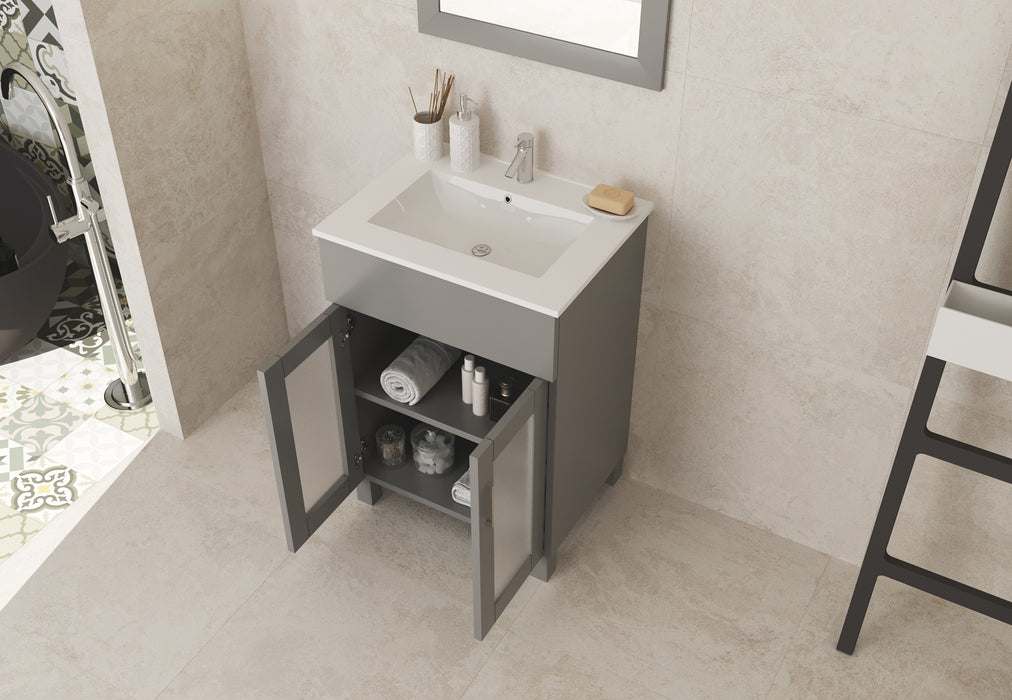 Laviva Nova Grey Bathroom Vanity With White Ceramic Basin Countertop - Laviva - Ambient Home