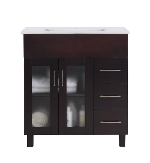 Laviva Nova Brown Bathroom Vanity With White Ceramic Basin Countertop - Laviva - Ambient Home