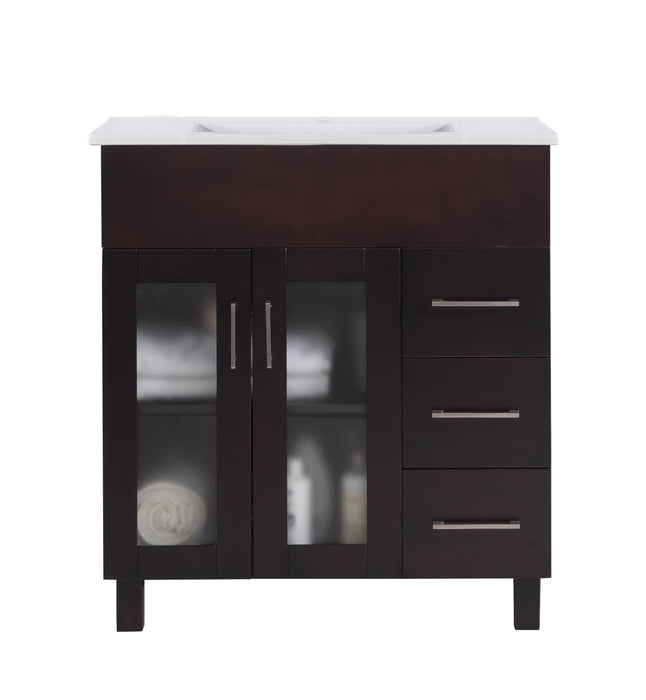 Laviva Nova Brown Bathroom Vanity With White Ceramic Basin Countertop - Laviva - Ambient Home