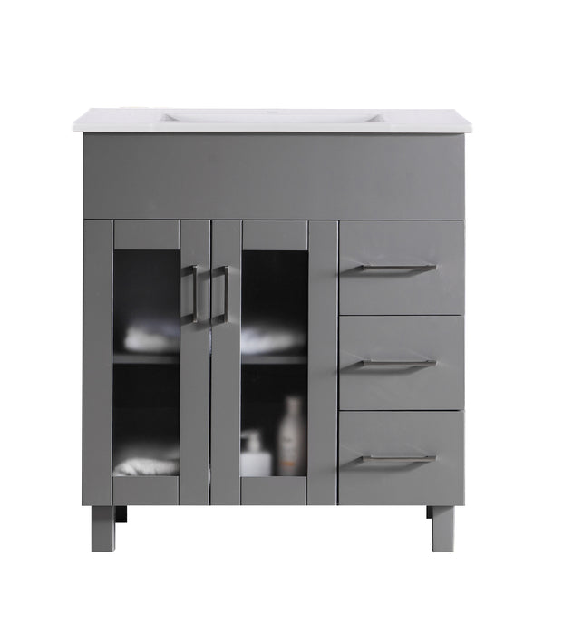 Laviva Nova Grey Bathroom Vanity With White Ceramic Basin Countertop - Laviva - Ambient Home