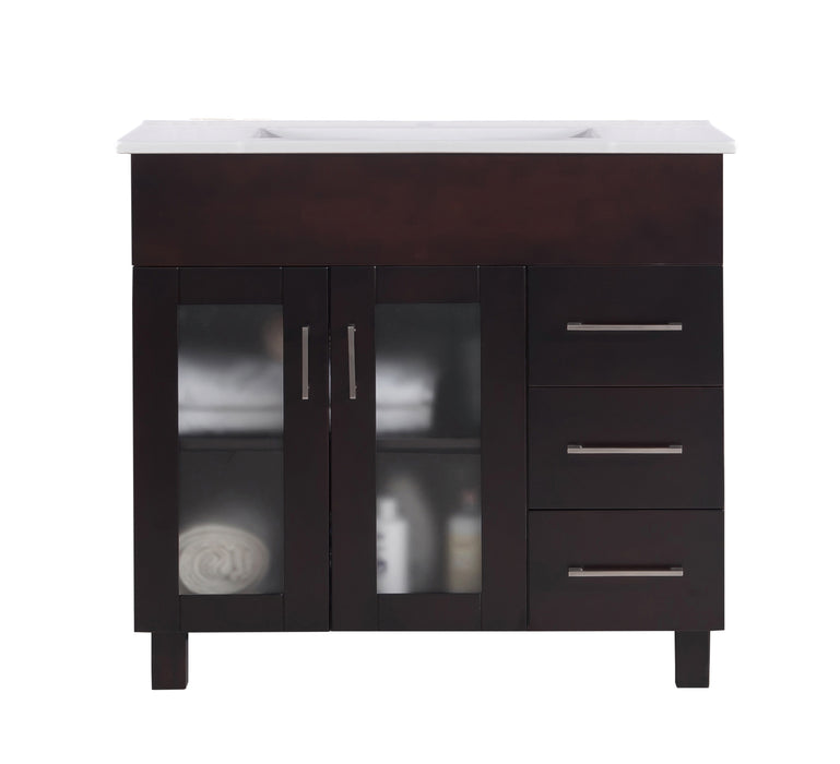 Laviva Nova Brown Bathroom Vanity With White Ceramic Basin Countertop - Laviva - Ambient Home