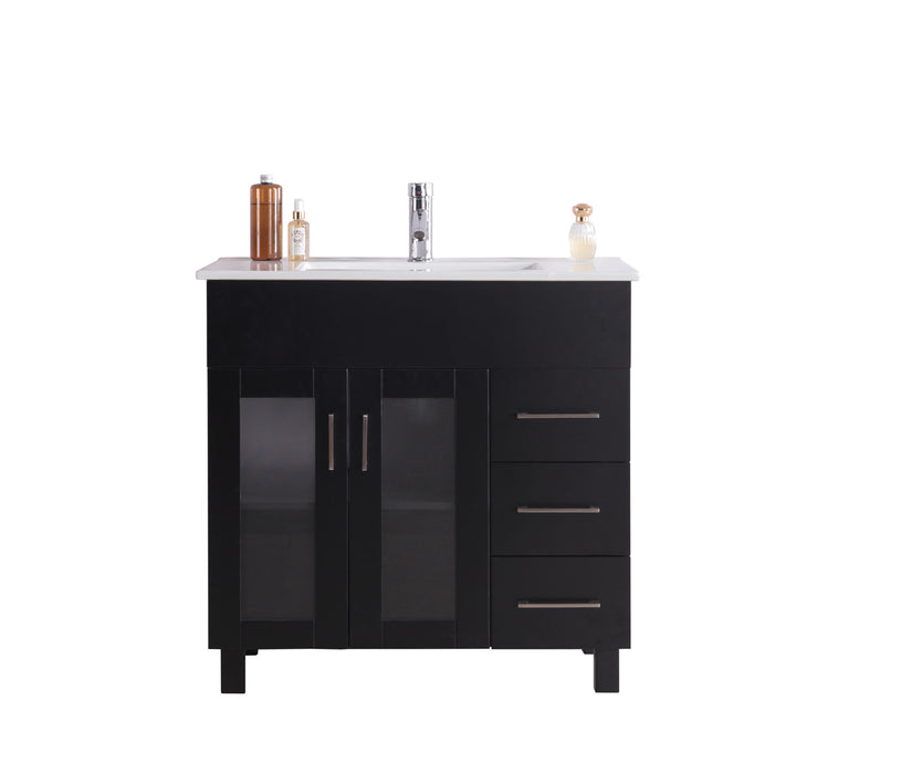 Laviva Nova Espresso Bathroom Vanity With White Ceramic Basin Countertop - Laviva - Ambient Home