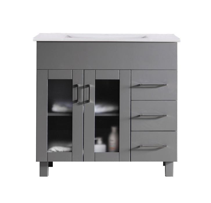 Laviva Nova Grey Bathroom Vanity With White Ceramic Basin Countertop - Laviva - Ambient Home